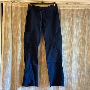 Dark Blue XSMALL Peaches Scrub Bottoms. 6 pockets